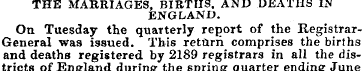 THE MARRIAGES, BIRTHS, AND DEATHS IN ENG...