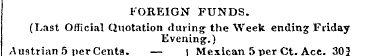 FOREIGN FUNDS. (Last Official Quotation ...