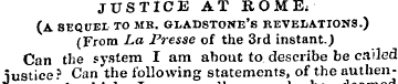 JUSTICE AT ROME. ( A. SEQUEL TO MR. GLAD...