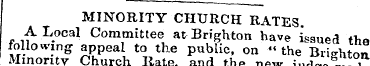 MINORITY CHURCH RATES A Local Committee ...