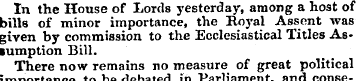 In the House of Lords yesterday, among a...