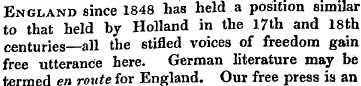 England since 1848 has held a position s...