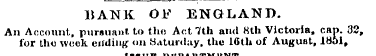 BANK OF ENGLAND. An Account, pursuant to...