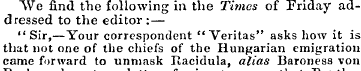 "We find the following in the Times of F...