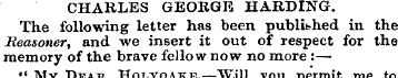 CHARLES GEORGE HARDING. The following le...