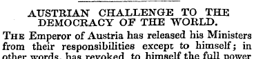 AUSTRIAN CHALLENGE TO THE DEMOCRACY OF T...