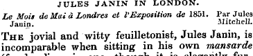 JULES JANIN IN LONDON. Le Mois de Mai a ...