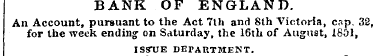 BANK OF ENGLAND. An Account, pursuant to...