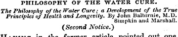 PHILOSOPHY OF THE WATER CURE. The Philos...