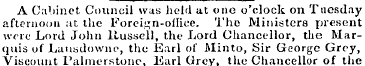 A Cabinet Council was held at one o'cloc...