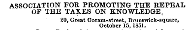 ASSOCIATION FOR PROMOTING THE REPEAL OF ...