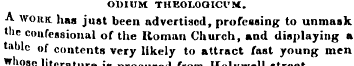ODIUM THEOLOQICVM. A work has just been ...