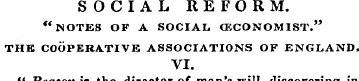 SOCIAL REFORM. "NOTES OF A SOCIAL (ECONO...