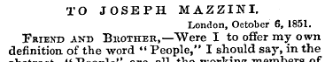 TO JOSEPH MAZZINI. London, October 6, 18...