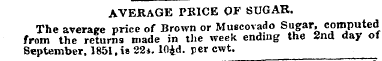 AVERAGE PRICE OF SUGAR. The average pric...