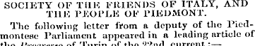 SOCIETY OF THK FRIENDS OF ITALY, AND THE...
