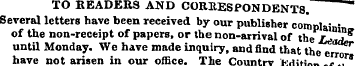 TO HEADERS AND CORHESPONDENT8 . Several ...