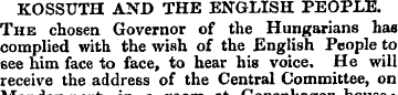 KOSSUTH AND THE ENGLISH PEOPLE. The chos...