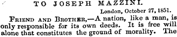 TO JOSEPH MAZZINI. London, October 27, L...