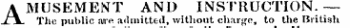 AMUSEMENT AND INSTRUCTION.--The public are admitted, without charge, to the British