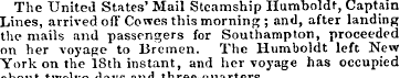 The United States' Mail Steamship Humbol...