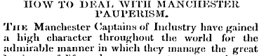 HOW TO DEAL WITH MANCHESTER PAUPERISM. T...