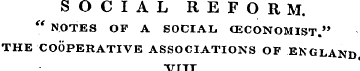SOCIAL REFORM. " NOTES OF A SOCIAL. CECO...