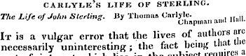 carlyle's life of sterling. The Life of ...