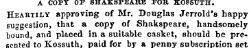 A COPY OF SHAKSPEARE FOB K08SUTH. Hearti...