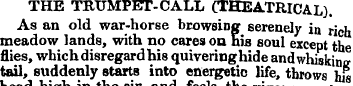 THE TRUMPET-CALL (THEATRICAL) . As an ol...