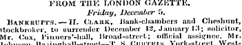 FROM THE LONDON GAZETTE. Friday, Deceml/...