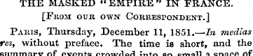 THE MASKED « EMPIRE " IN FRANCE. [Fuoji ...
