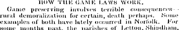 HOW THK (JAMK I,AVVB WORK. Game preservi...