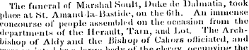 The funeral of Marshal ttoiilt, Duke de ...