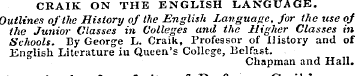 CKAIK ON THE ENGLISH LANGUAGE. Outlines ...