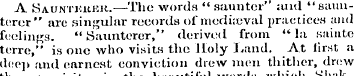 A Sauntkkek.— The words " saunter" and "...