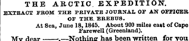 THE ARCTIC. EXPEDITION. EXTRACT FROM THE...