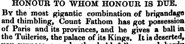 HONOUR TO WHOM HONOUR IS DUE. By the mos...