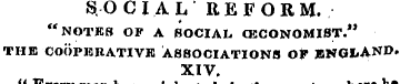 SOCIAL REFORM. "notes of a social ckcono...