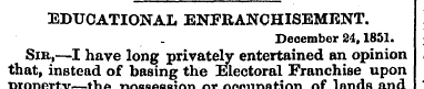 EDUCATIONAL ENFRANCHISEMENT. December 24...