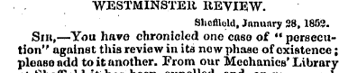 ¦WESTMINSTER REVIEW. Sliofflold, January...