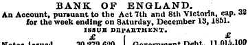 BANK OF ENGLAND. An Account, pursuant to...