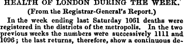HEALTH OF LONDON DURING THE WEEK. (From ...