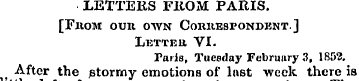 LETTERS FROM PARIS. [Fkom ouu own Cokhes...