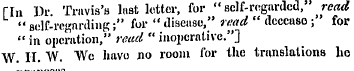 fin Dr Travis's lust letter, for "self-r...