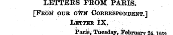 LETTERS FROM PARIS. [From our own Corres...