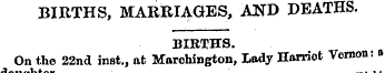 BIRTHS, MARRIAGES, AND DEATHS. BIRTHS. O...