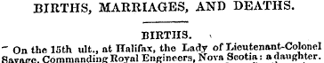 BIRTHS, MARRIAGES, AND DEATHS. BIRTHS. 1...