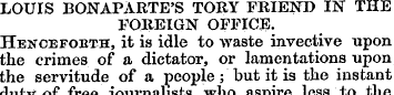 LOUIS BONAPARTE'S TORY FRIEND IN THE FOR...