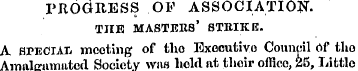 PROGRESS OF ASSOCIATION THE MASTERS' STR...